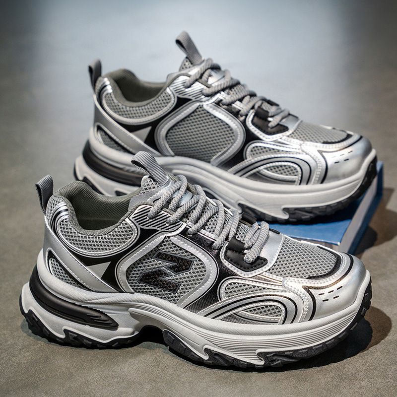 Free shipping Designer Casual Shoes 2025 new breathable mesh shoes for men versatile thick soled height increasing casual sports shoes trendy shoes be