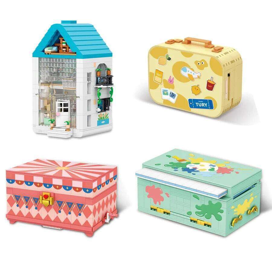 City Street View Small Particles Building Block Mini House Secret Box Art Studio Construction Assembled Kids Toys Z260305