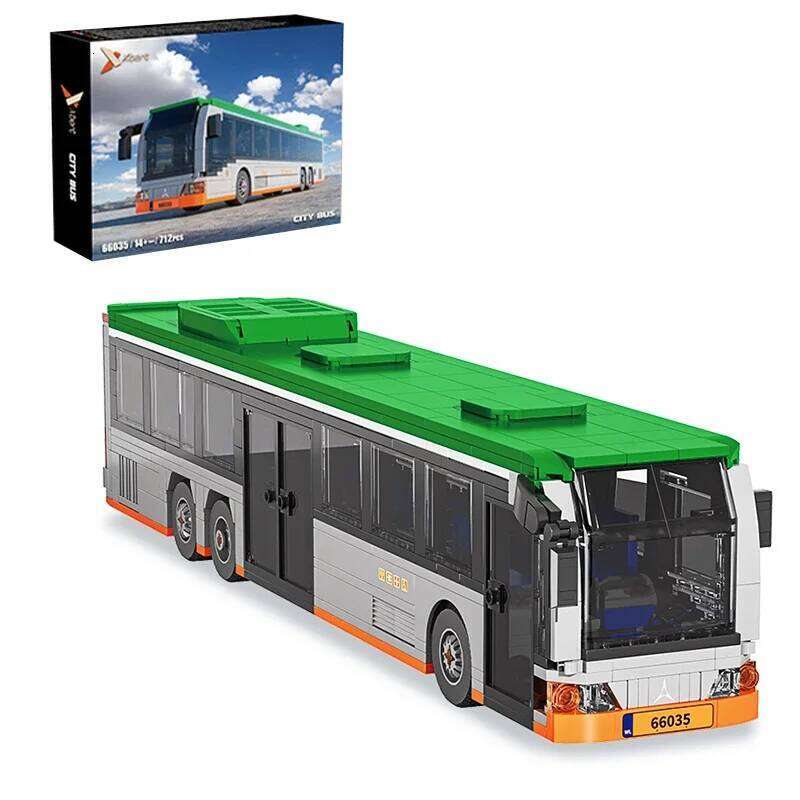 712PCS City Extended Building Blocks Transport Travel Bus Model Bricks Desktop Decoration Diy Toys For Kids Holiday Gifts Z260305