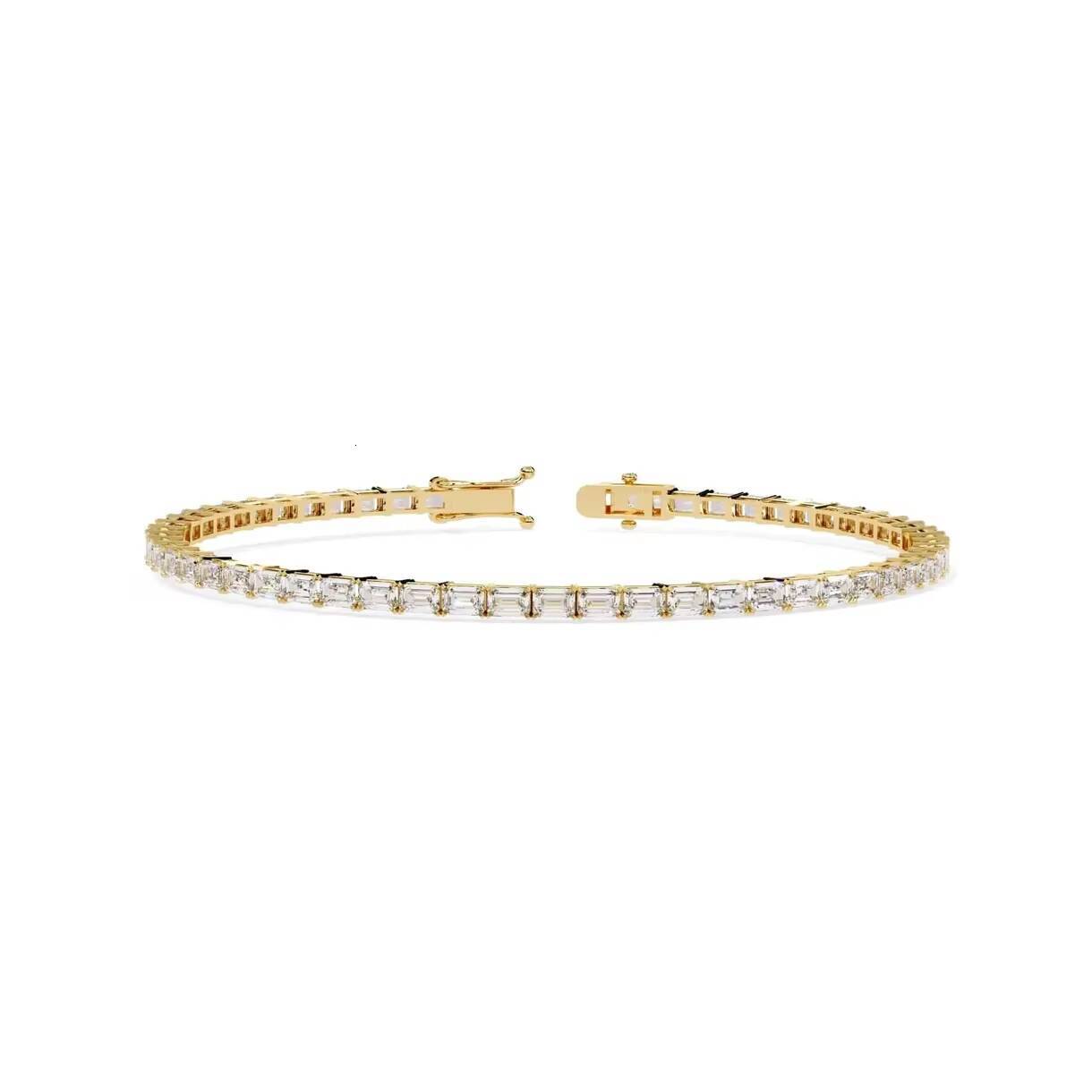 Avina Jewels 14K Rose/Yellow/White Gold Lab Grown Baguette Diamond Vintage Rhodium Plated IGI Certified Tennis Bracelet OEM
