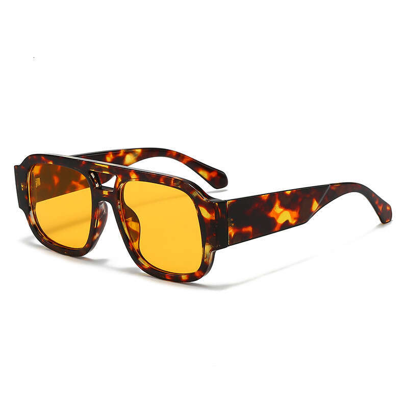 New Fashion Casual Double Bridge Sunglasses Unisex Outdoor Sports Sun Protection Personality European And American Style Liuyuemoshang