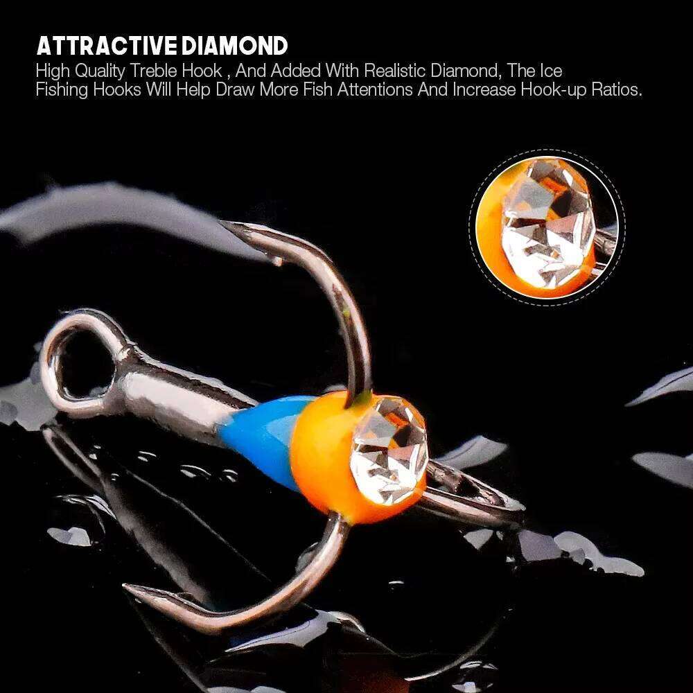 5pcs/Box 8# 10# 12# 14# High Carbon Steel Hooks For Balancers Ice Winter Fishing Accessories S260305