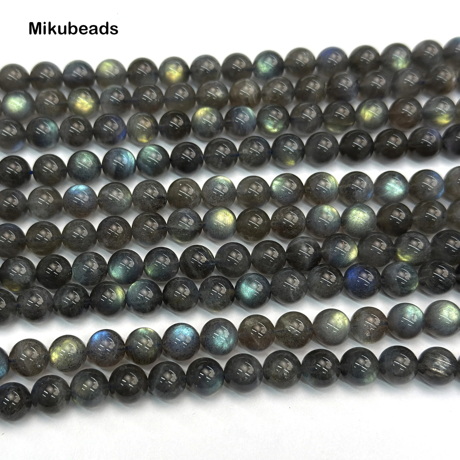 Wholesale Natural 8mm A Madagascar Labradorite Smooth Round Loose Beads For Making Jewelry DIY Stone Necklace Strand 260302