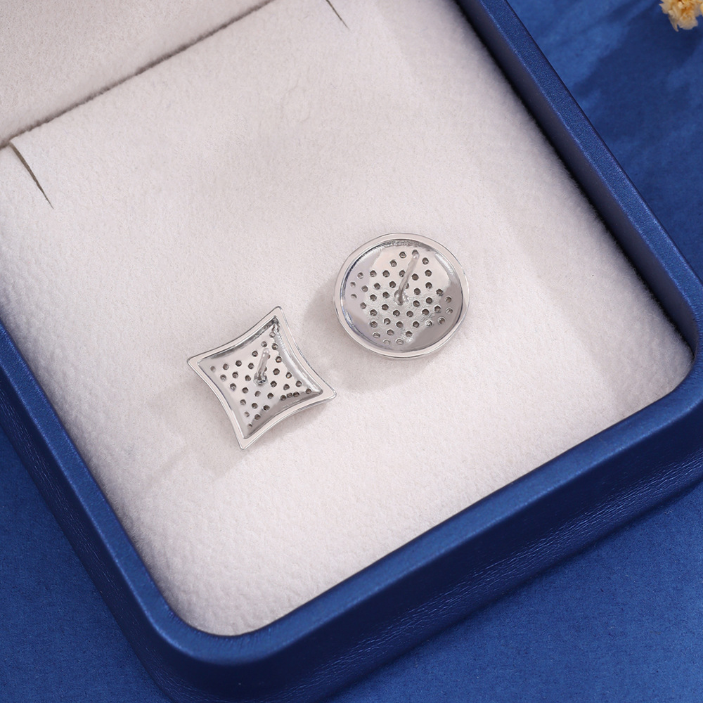 Luxury Brand Designer Jewelry Korean-Style Fashion New Ultra-Shiny Four-Leaf Clover Asymmetric Earrings For Women, Micro-Inlaid With Zircon, High-End 