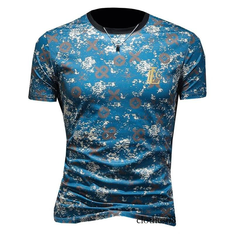 Men T shirt Summer 2025 Men's Slim Fit ort Sve T-irt Casual Silk Cotton Printed Tee Youthful Sle round Ne Anti-Pilling