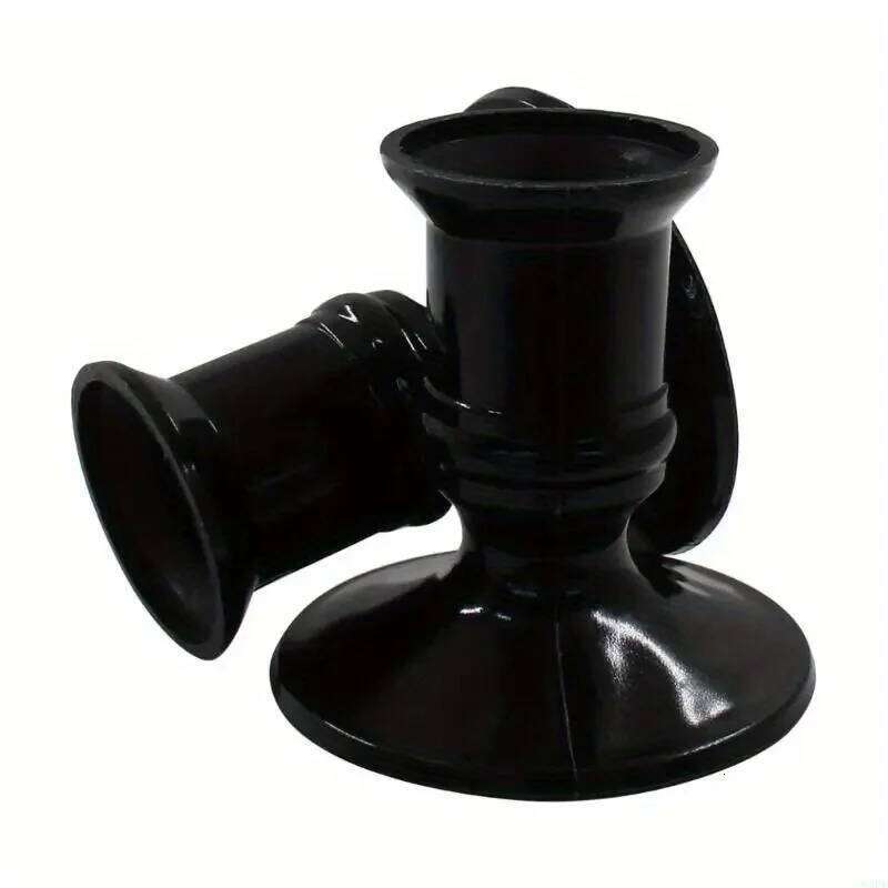 12Pcs Retro Black Candle Holders Durable Plastic Candlesticks for Wedding Restaurant Christmas Decora Sturdy Stand of Candles XJ260305