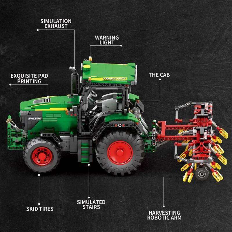 1664PCS Agricultural Tractor Building Blocks Rc APP Remote Control Engineering Car Model Bricks DIY Toys Gifts For Boys Kids Z260305