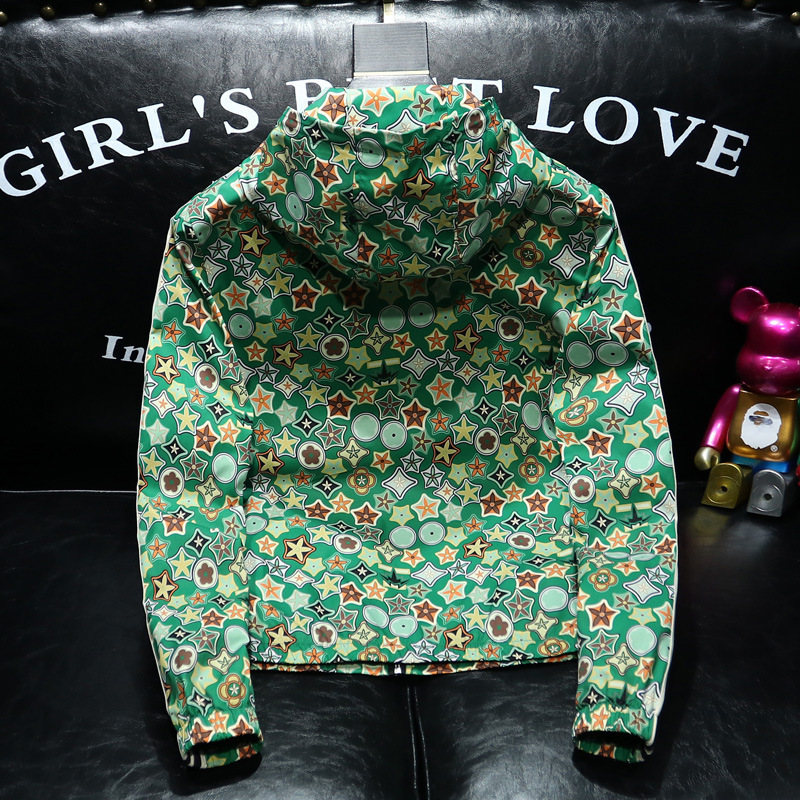 Hooded Printed Jacket for Men, New Jacket, Youth Spring and Autumn Fashion Top