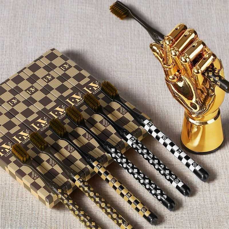 This 6-piece toothbrush gift box features high-grade soft bristles, a luxury thin silk handle, and a wide head for deep cleaning, making it ideal for 