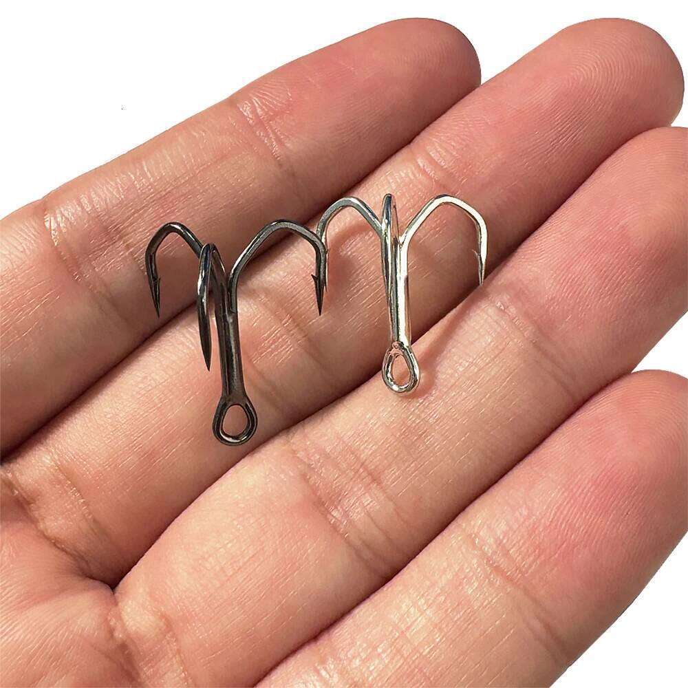 30PCS Treble Hooks 2#-12# Fishhooks Angle Barbed Sharp High Strength Nickel Antirust Sea Pesca Lure Fishing Tackle Fish Hook S260305