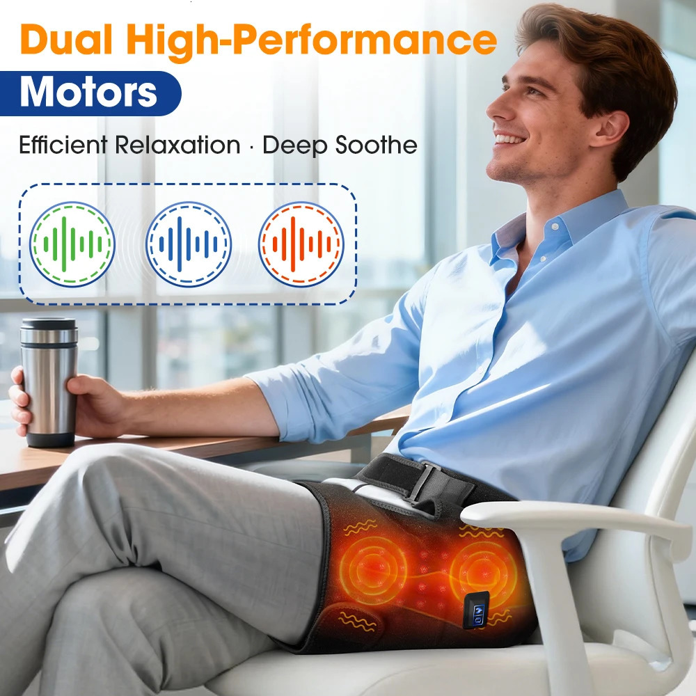 USB Electric Hip Support Wrap 3 Level Heating Hip Vibration Massager Infrared 660nm LED BeadsThigh Hip Groin Protect Belt 260304