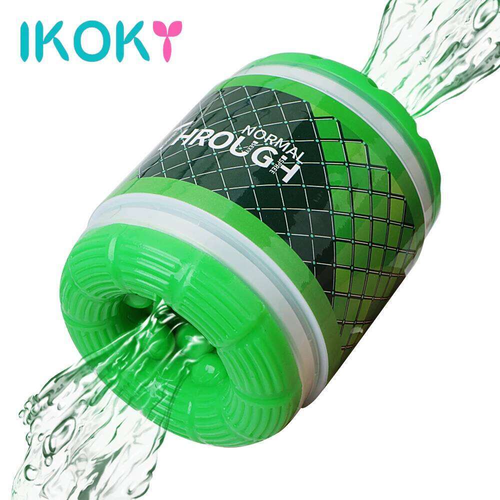 IKOKY Male Masturbator Toys for Men Dual Channel Blowjob Artificial Vagina Adult Products Erotic Sex Shop W260305