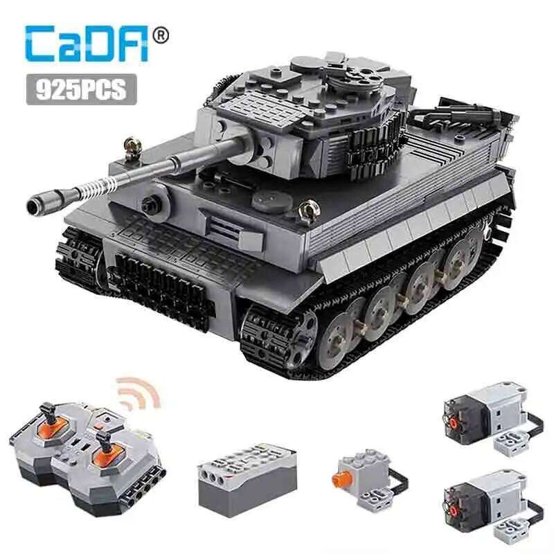 Cada 925pcs City Remote Control Ww2 Military Army Tiger Tank Building Blocks Bricks RC Vehicle Toys Gifts Children Boys Z260306