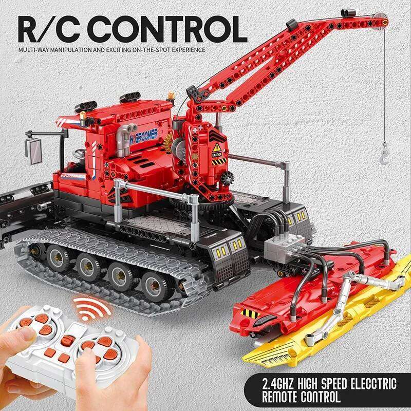 City Winter Remote Control Snow Groomer Building Blocks MOC Electric RC Car Construction Technical Vehicle Bricks Kids Toys Boys Z260306