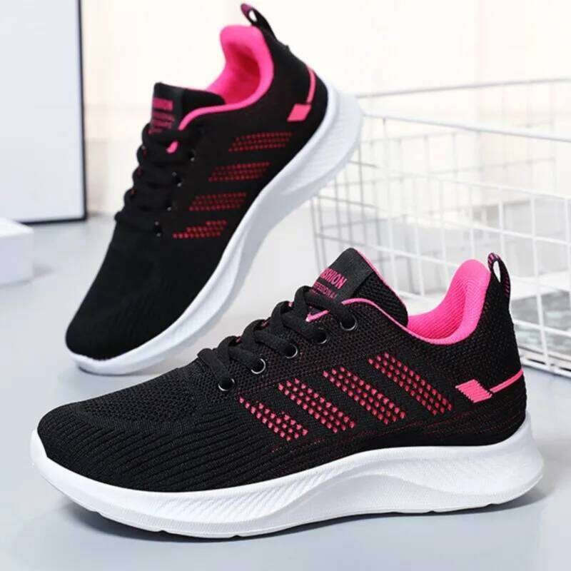 Litfun Women's Casual Sports Fashion Female Soft Bottom Sneakers Breathable Mesh Running Leisure Light Flats Shoes