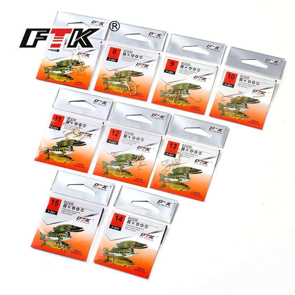 FTK Barbed Hook Size7#-Size15# From Japan Hooks Jig Carp Feeder Anzol Fishhook Fishing Tackle S260305