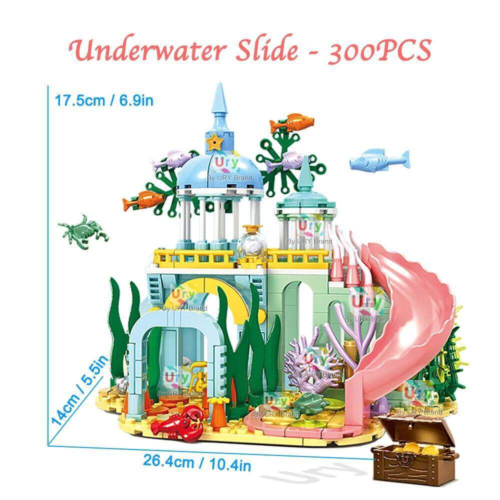 Friends Princess Undersea Palace Luxury Castle Playground House Ocean Adventure Treasure Building Blocks Set Toy for Girl Gift Z260305