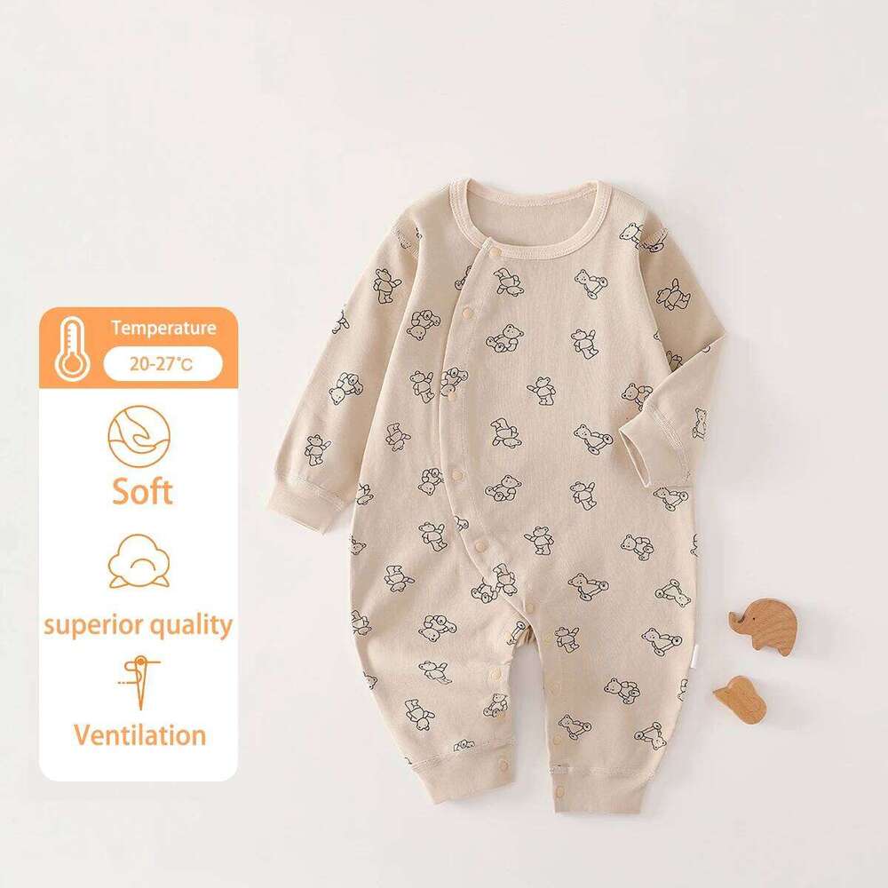 AYNIGIELL Spring 0-6Months Baby Rompers Newborn Girls Boys 100%Cotton Clothes Autumn High Quality Cartoon Patterned Jumpsuit Z260306