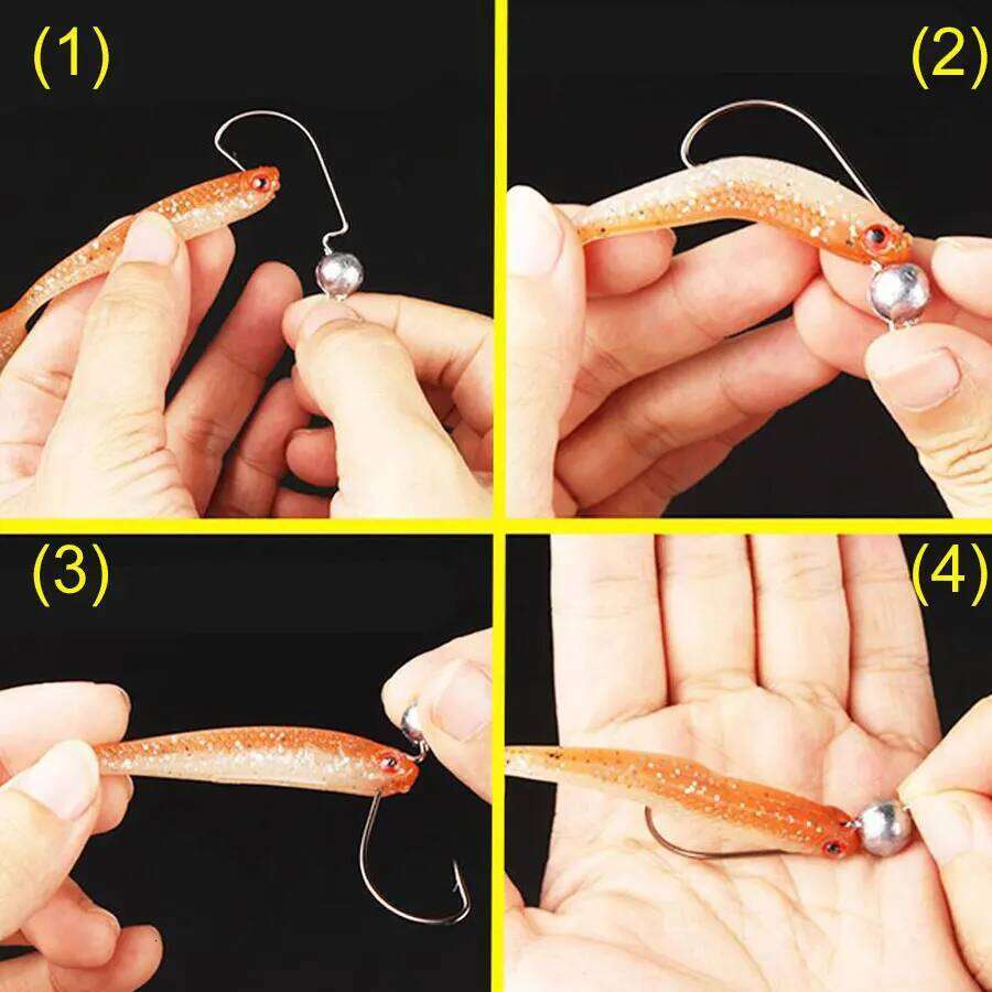 5Pcs 3.5g 5g 7g 10g 14g Fishing jig with offset ,Round head ,high carbon steel narrow belly fishing hook S260305