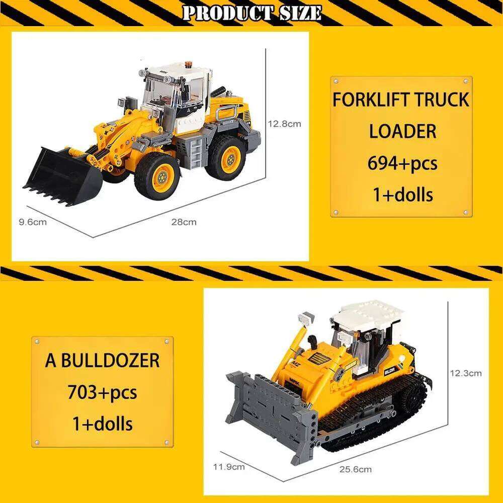 Engineering Trucks Building Blocks Vehicles Excavator Bulldozer Crane Car Bricks City Construction Boys Toys for Childrens Gifts Z260306