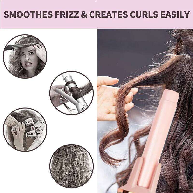 Portable Ceramic Electric Ptc Heating Automatic Rotating Curling Iron Negative Ions Curler Hair Styling Tool 26Y0306