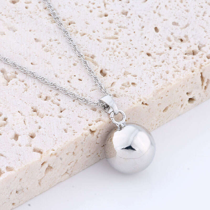 Best-selling 12mm copper pendant rose gold necklace, round bead collarbone chain, fashionable and simple jewelry, wholesale from manufacturer