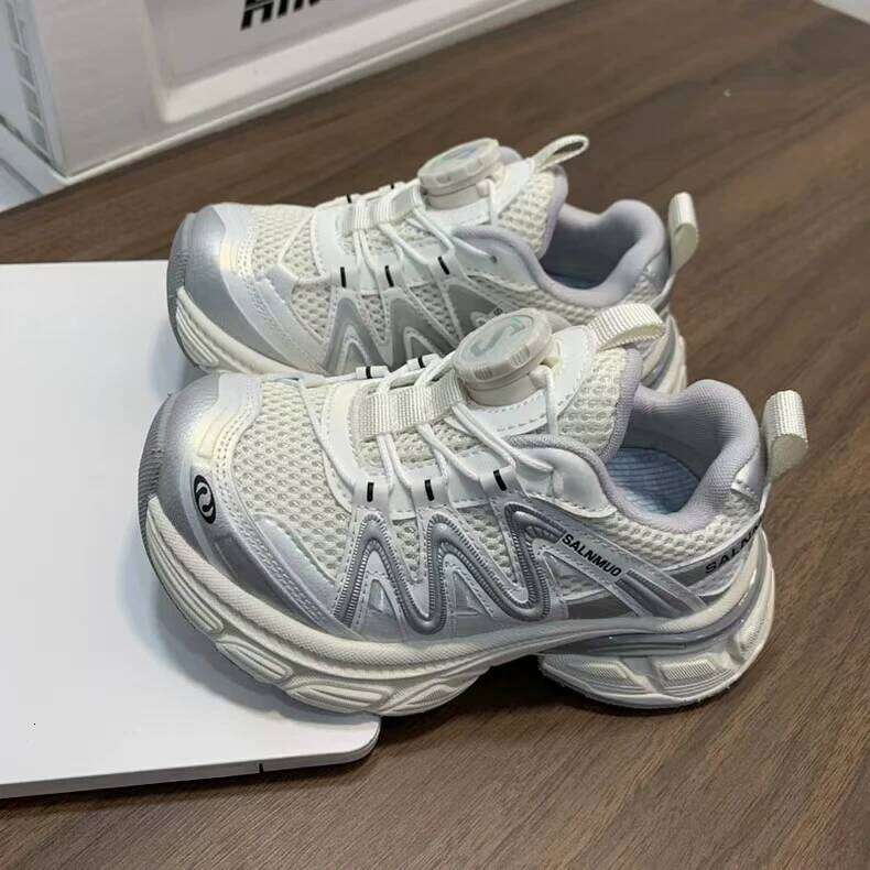 Kids Sports Rotating Button Children Running Shoes Soft Bottom 2026 Brand New Boys Girls Casual Sneakers Handsome Non-slip 26Y0304