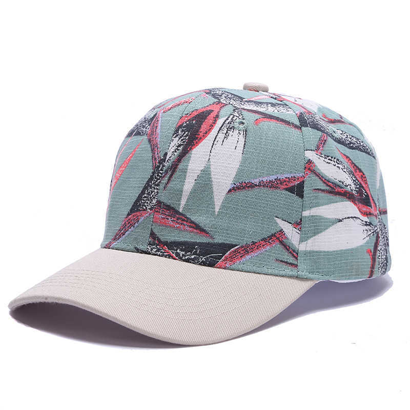 Korean-style unisex floral baseball cap outdoor printed sun hat fashionable duckbill cap sun protection hat S260306
