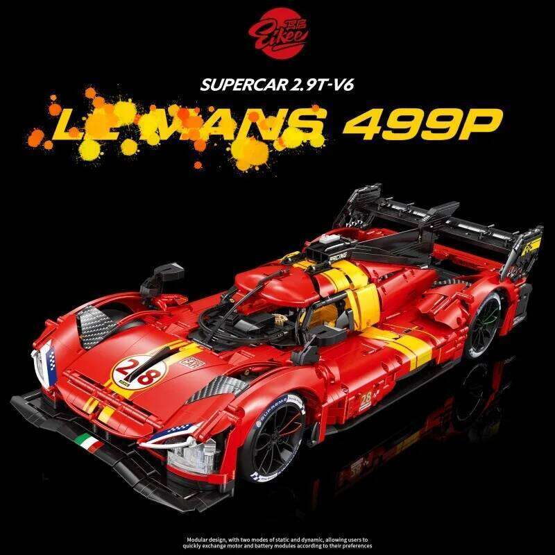 NEW 3350Pcs MOC Technical 1:8 Hypercar 499P Sports Car Building Blocks Model Bricks Assembling Toys for Kids Gift Set Z260306