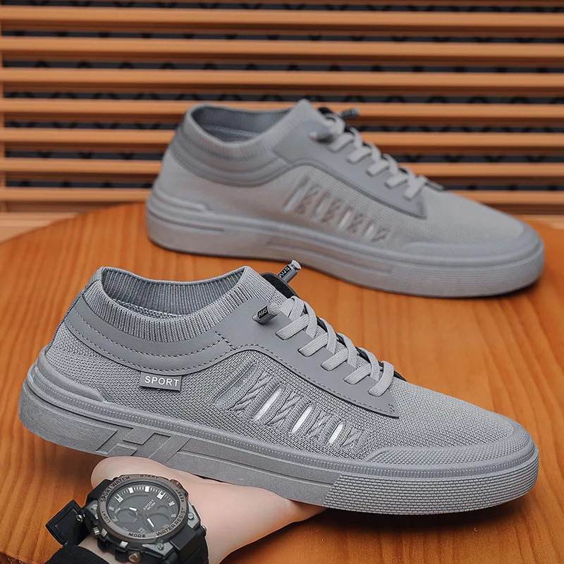 Summer Mens Breathable Mesh Canvas Sneakers Lightweight Comfortable Casual Sports Shoes for WalkingGym Trendy Non-Slip 260305