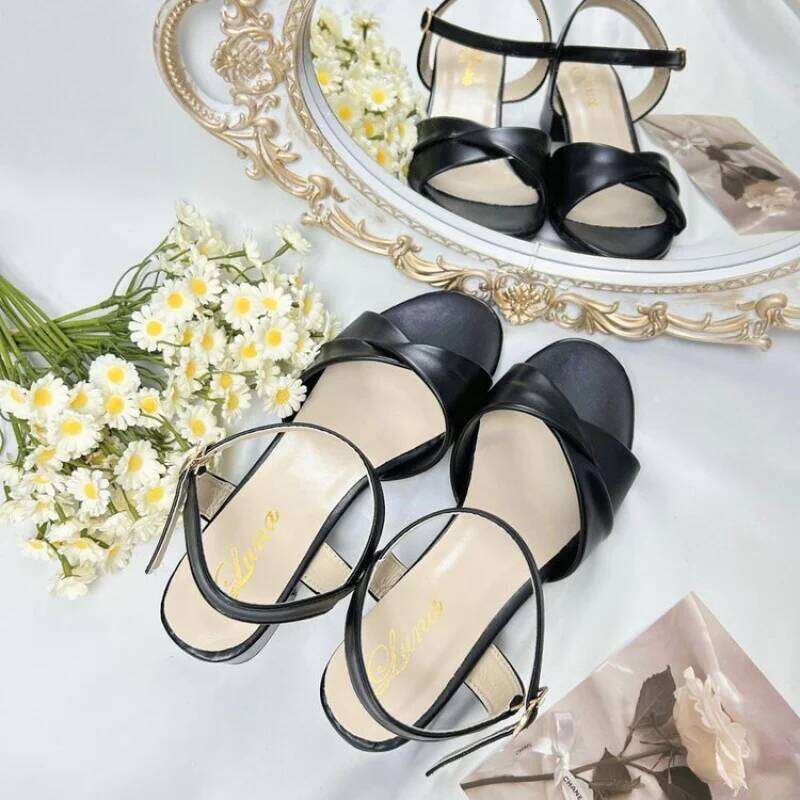 2026 Summer Women's One-strap Sandals Elegant Versatile Buckle Pumps | Fashion Roman Style Party Date Night Dress Shoes