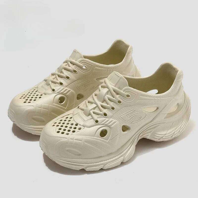 2025 Summer New Fashionable Thick Bottom Non slip Hollow Breathable Women's Sports Shoes Beach Comfortable Sandals