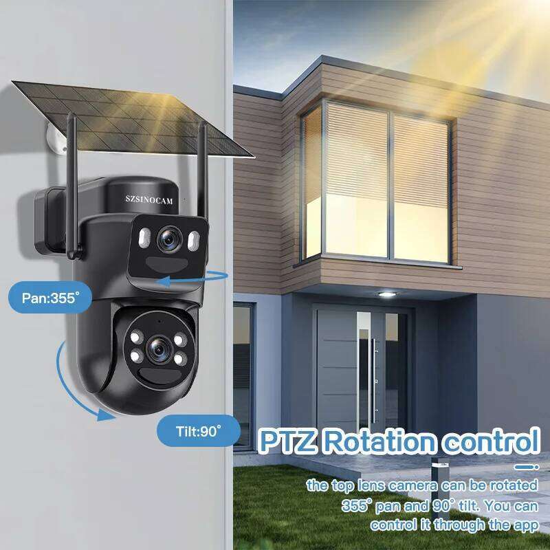SZSINOCAM Wifi PTZ Outdoor Screens Human Detection Dual Lenses 3MP Security Protection IP Camera Audio 26W0306