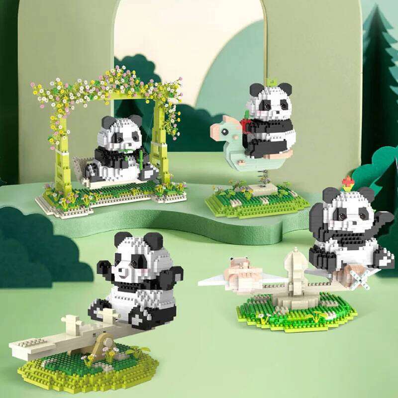 Creative Giant Panda Building Blocks Small Particle Educational Toys Desktop Ornaments Children's Holiday Gifts Z260306