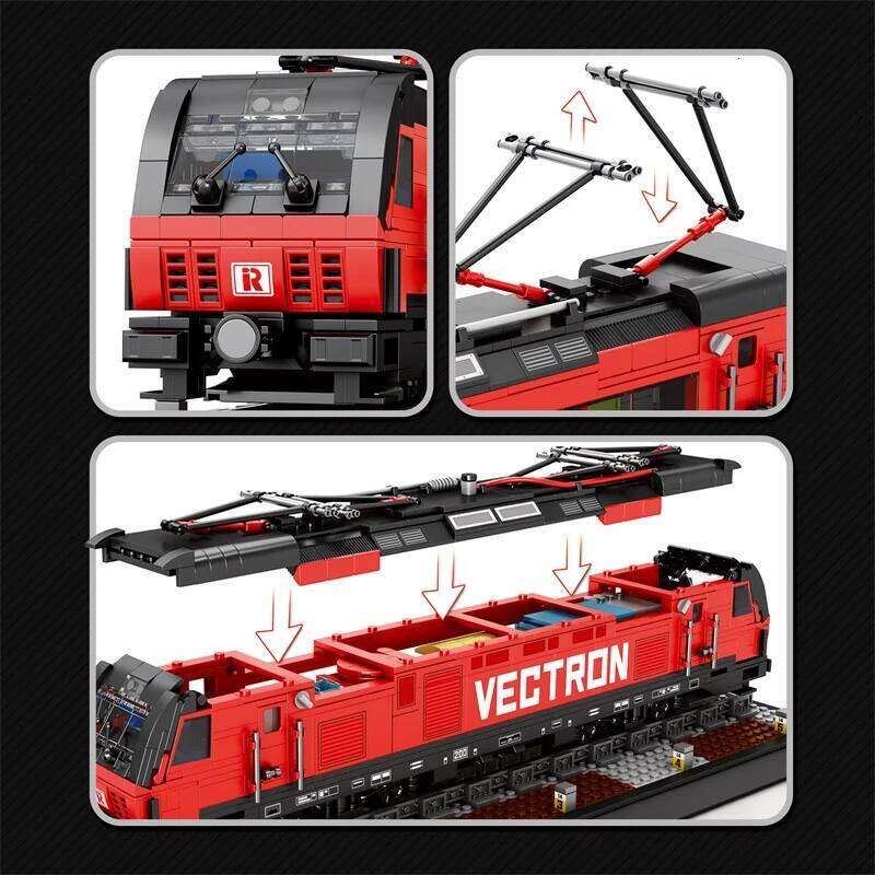 1889PCS European City Electric Train Building Blocks Subway Passenger Car Model Bricks Desktop Decoration Holiday Gifts Kids Toy Z260306