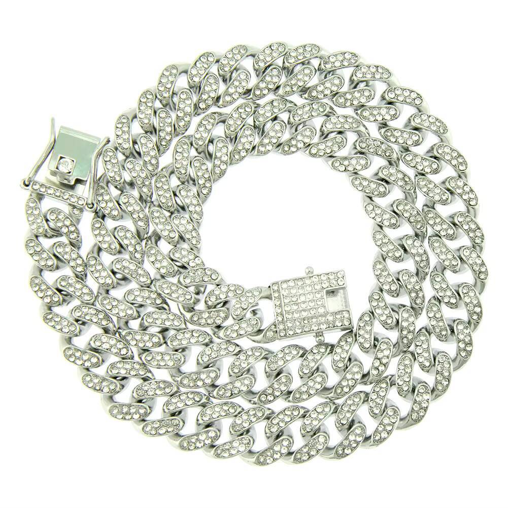 Unique Rose Gold Plated Alloy Rhinestone Mens Hiphop Fashion Chain Link Bracelet for Party Lovers