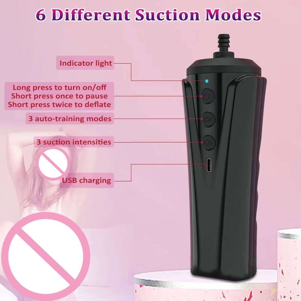 Automatic Vacuum Vagina Adult Sex Toys for Women Nipple Pussy Sucker Clitoral Pump with 6 Powerful Mode Female Masturbation W260305