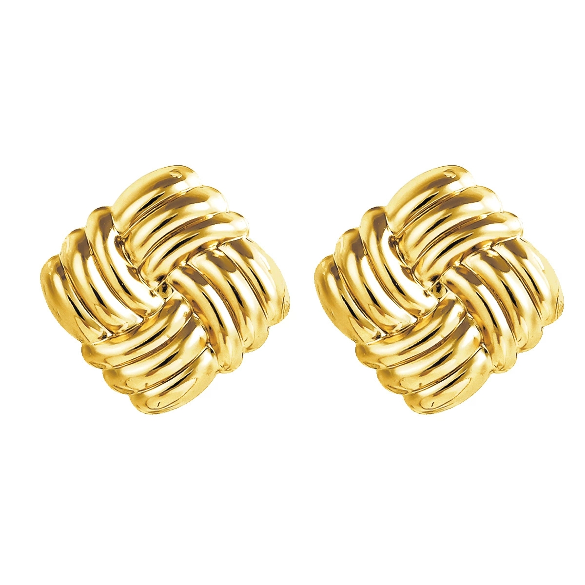 Chic Handcrafted Yellow-Golden Cubed Hoop Accessories