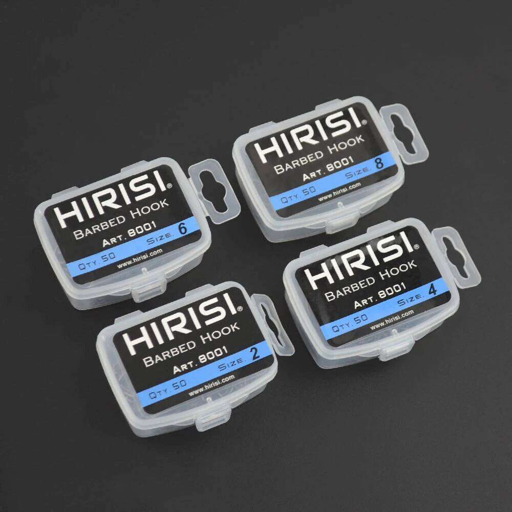 Hirisi 100pcs Barbed Coated Carp Fishing Hooks Eye Design in Japan Made by High Carbon Steel 8001 with Spliceable Box S260305