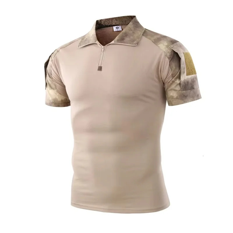 Camouflage Tactical Shirt Short Sleeve Mens Quick Dry Combat TShirt Military Army T Camo Outdoor Hiking Hunting Shirts 260302