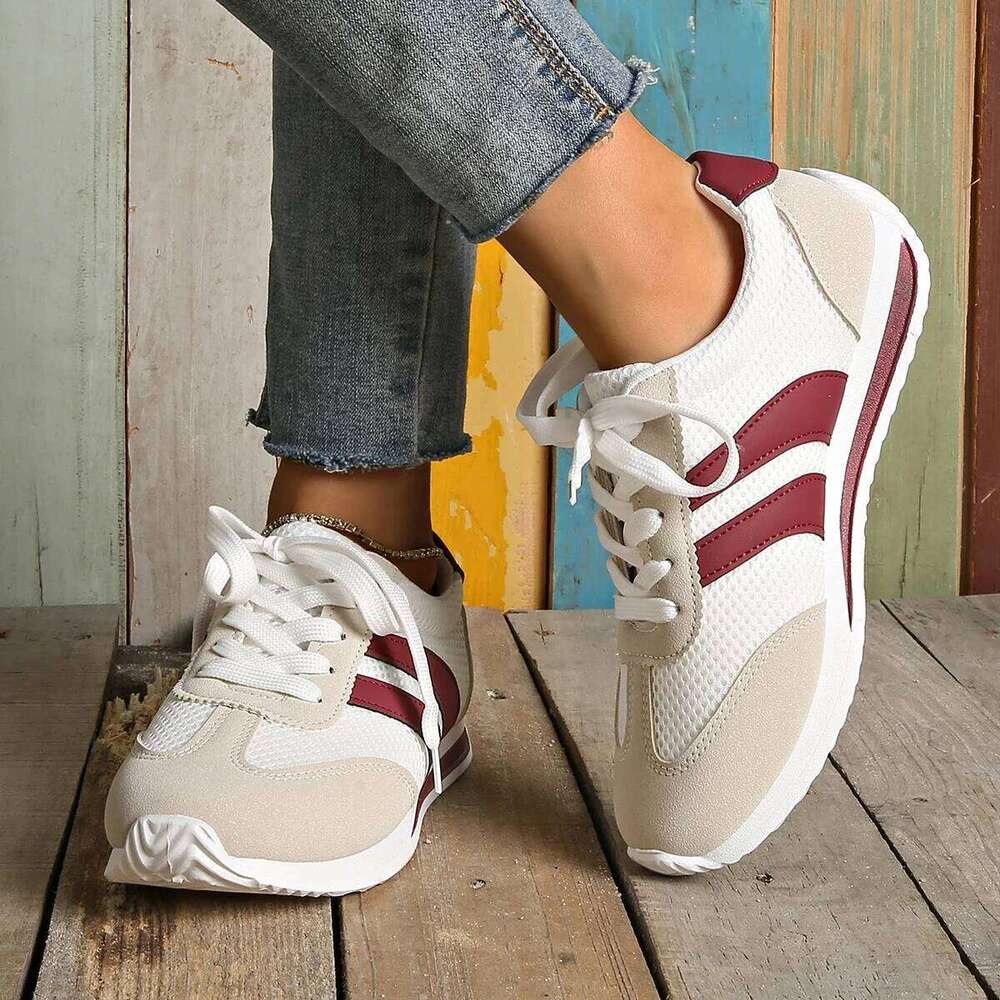 2025 Spring/summer Women's Sneakers Platform Female New Striped Casual Running Comfortable Vulcanized Shoes