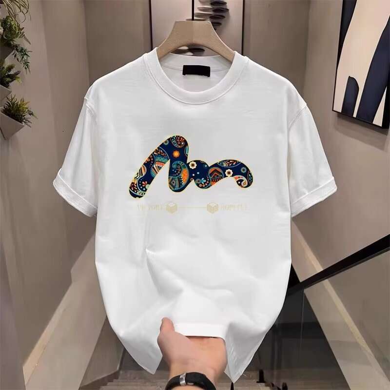Men's short-sleeved winter brushed cotton t-shirt, heavy-weight pure cotton, loose fit, round neck, base layer top for spring and autumn