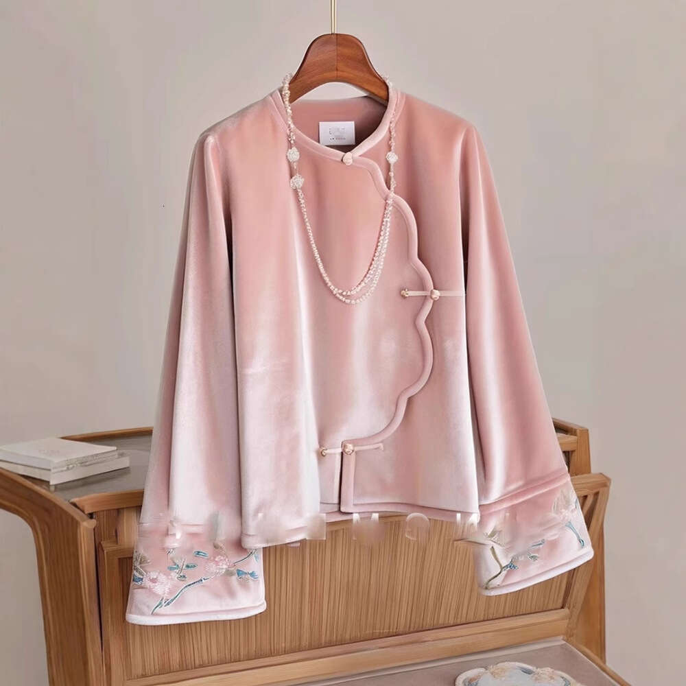 Mardi Hefxessdr Women's 2026 Autumn Winter Blue Slim Fit Tang Coats Luxury Tops Elegant Design Outfits Female Clothing Chinese style shirt women&