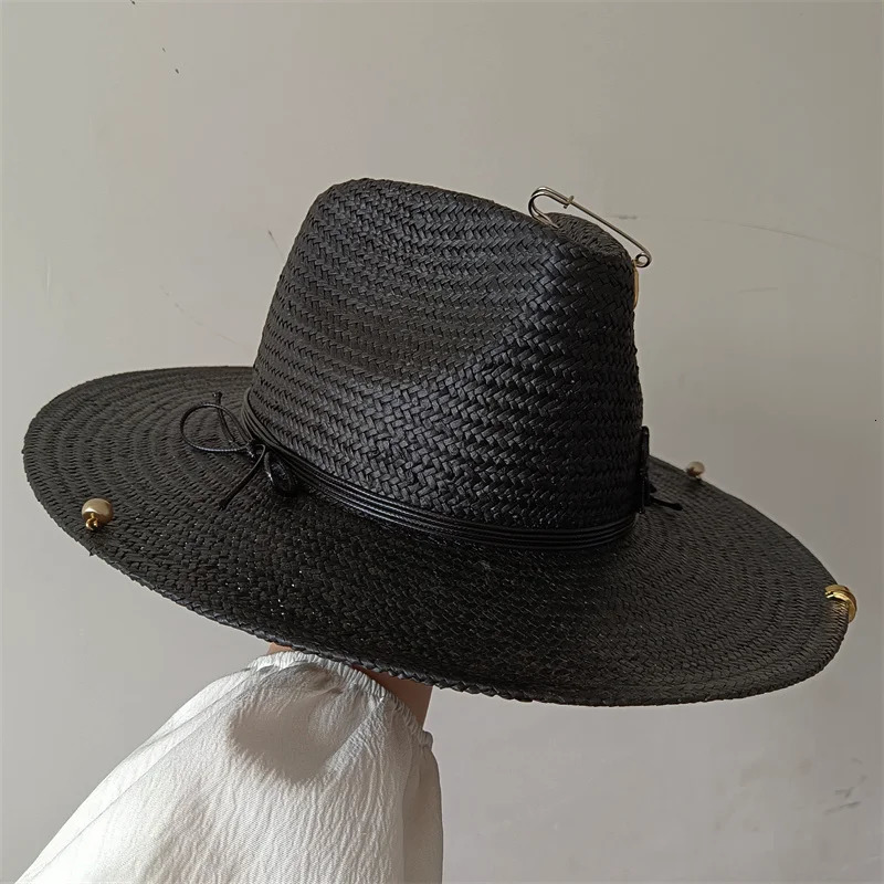 Fashion RB Letter Cowboy Straw Men Summer Panama Jazz Hat Outdoor Holiday Beach Sun Hat Wholesale 260303 - view 6