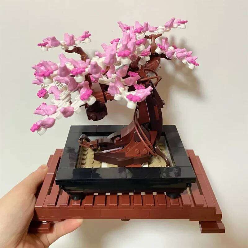 878PCS Creative Bonsai Sakura Tree Building Blocks Botanical Collection Assemble Bricks Home Decor Toy Gift For Children Adult Z260305
