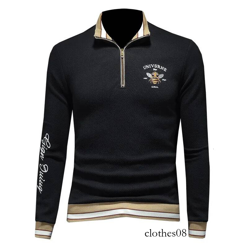 Men's Zipper Hoodie Long Sve Embroidered Sweatirt Casual Base irt Spring Autumn Trendy Brand Comfortable Cotton Fabric