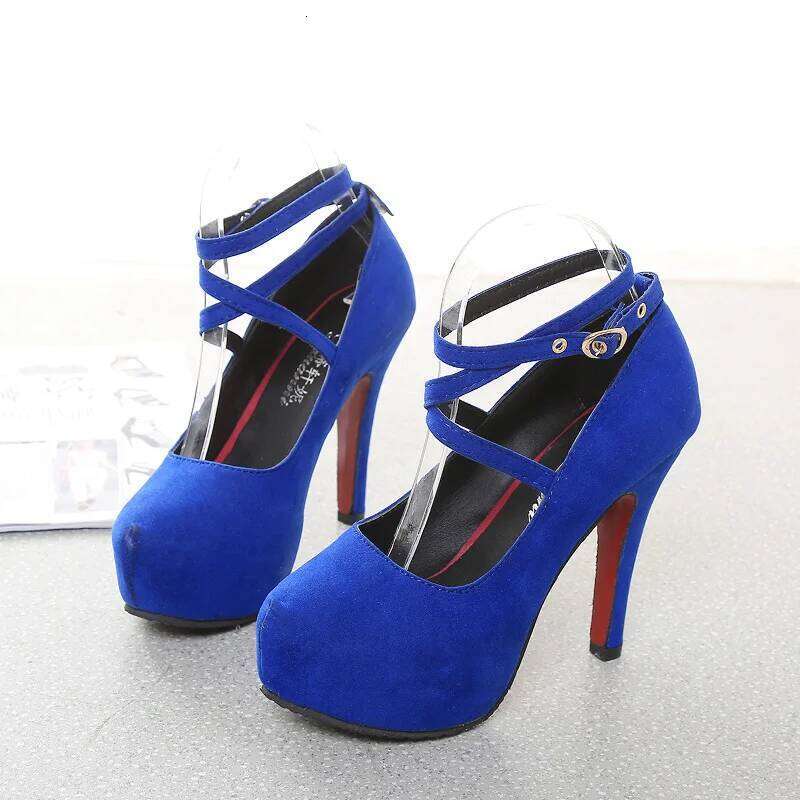 2024 Summer Outdoor Dress Ankle Bukle Strap Women's Pumps Round Toe Thin for Women High Heel Shallow Shoes