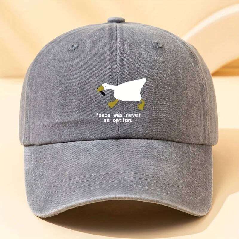 A running goose fashionable printed baseball versatile outdoor casual duckbill cap travel hat Y260304