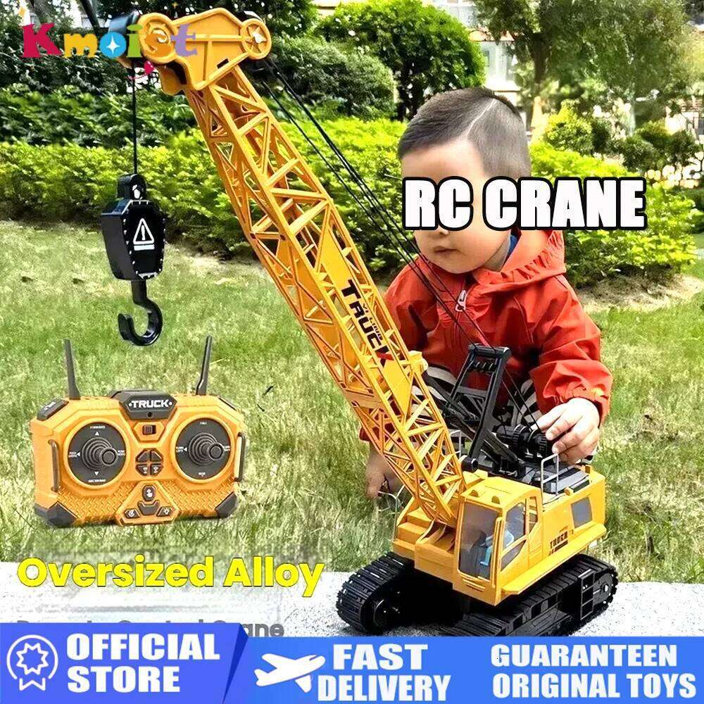Alloy Remote Control Children's Simulation Oversized Engineering Vehicle Spray Hook Crane Toy Car for Boys Kids Gift C260305