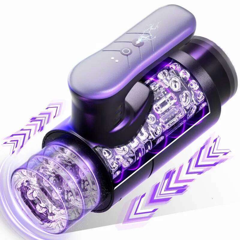 Male Anal Blowjob Oral Stimulator Automatic Telescopic Silicone Vagina Masturbator Sex Toys Adult Products W260305